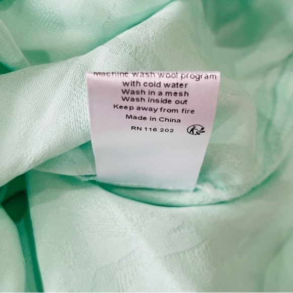 Zadig & Voltaire Medium Reen Ruffle Neck Silk Maxi Dress Mint Green $578 NWT - Picture 15 of 16